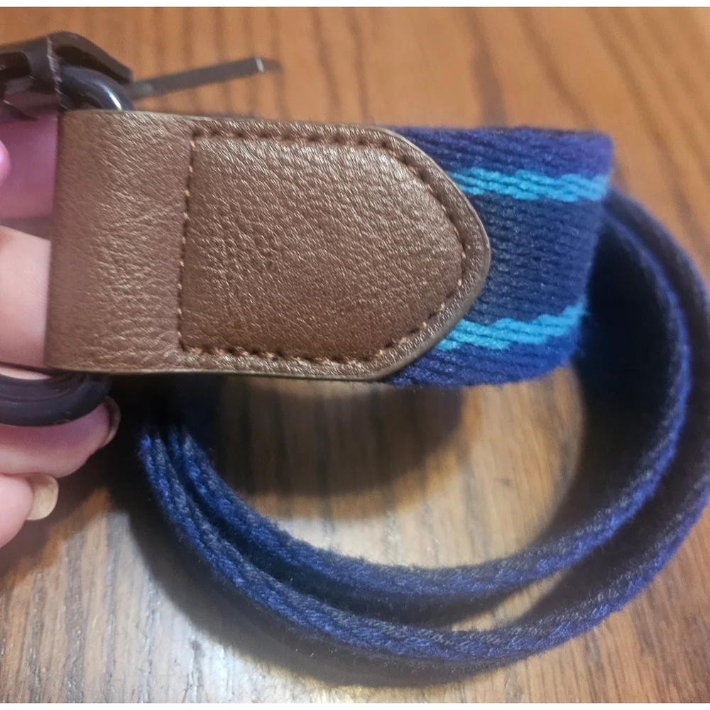 NEW Art Class Blue Reversible Striped Kids' Belt